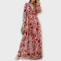 Eline | Elegantes Kleid Mit Blumenmuster – Rosa