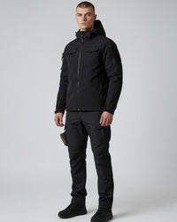 Zweiteiliges Herren-Set im Cargo-Stil – Schwarz