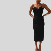 Marlis | Drapé Kleid Formend – Schwarz