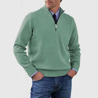 Ben | Modischer Warmer Pullover Mit Halbem Reißverschluss – Grün