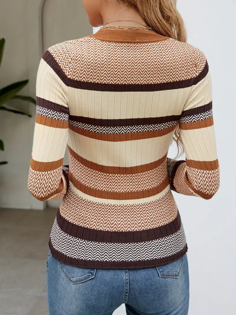 Clirea | Klassischer gestreifter Strickpullover in leuchtenden Farben