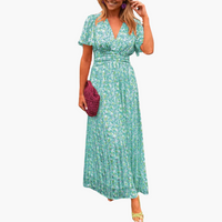 Nora | Sommerkleid mit V-Ausschnitt – Grün