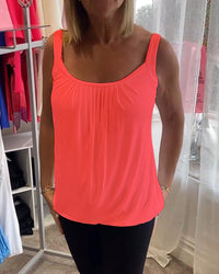 Corina - Softtouch-Tanktop mit U-Ausschnitt – Orange-Rot