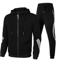 Herren Bequeme Zweiteiliges Trainingssatz | Lässig – Schwarz