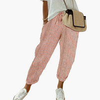 Susanne | Gestreifte Sommerhose – Rot