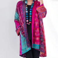 Damen Jahrgang Mehrfarbig Strickjacke | Lässig – Rosa