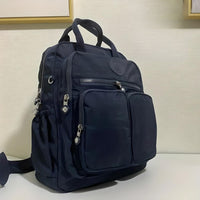 Gepolsterter Damen Rucksack Mit Seitentaschen | Mit Reißverschluss – Marine