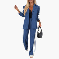 Lisa | 2-teiliges Set mit eleganten Linien – Blau