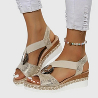 Hanna | Damen Orthopädische Schnallenriemen Sandalen Komfort Sommer – Beige 1