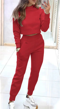 Maud | Komfortables und Stilvolles Zweiteiliges Set – Rot