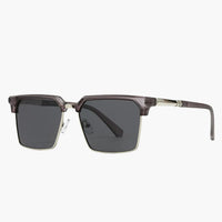 Männer Sonnenbrille mit eckiger Fassung und UV400 Schutz – Grau
