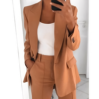 Alexes - Damenanzug mit Blazer und Hose – Braun