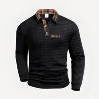 Morris - Stilvolles Langarm-Poloshirt – Schwarz