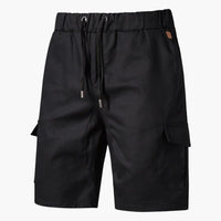 Herren Sommer Cargo Shorts mit Taschen und Kordelzug – Schwarz