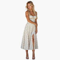 Sommerkleid für Damen - Luftiges Maxi Strandkleid mit Corsage – Grün