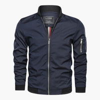 Herren jacke mit Frontreißverschluss und Ärmeltasche – Blau