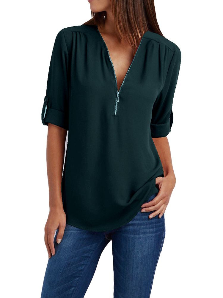Langärmelige Lockere Bluse