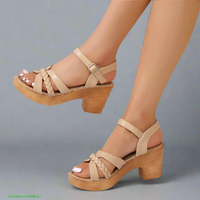 Zephira | Modische Gladiator-Sandalen mit High Heels für den Sommer – Camel