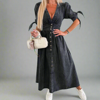 Herlinde | Leichtes Midikleid für Frauen – Schwarz