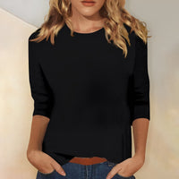 Katherina - Bequemes Rundhals-Shirt – Schwarz