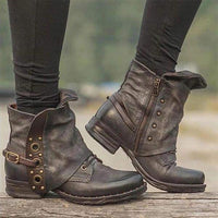 Heidi-Mode | Bequeme Rutschfest Seitenreißverschluss Stiefelette – Braun