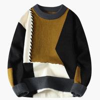 RÉVE | Patchwork-Pullover – Braun/Schwarz