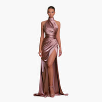 Glamouröses Satin Abendkleid - perfekt für Damen Gala Events – Rosa