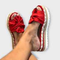 Seina – Bequeme Sandalen mit Schleifendetail – Rot