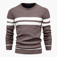 Bastian | Herrenpullover mit Streifen – Braun