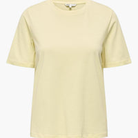 Damen T-Shirt mit Rundhalsausschnitt und kurzen Ärmeln – Doppelcreme