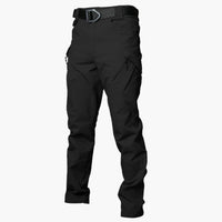 Herren Cargohose mit Stretchbund und Cargo-Taschen für Sommer – Schwarz