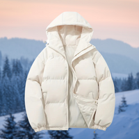 Klassisches Design Kapuzenjacke – Beige Weiß