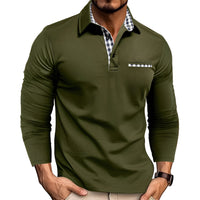 Rupert - Bequemes Herren-Langarm-Poloshirt – Grün
