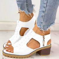 Elegante Damen Sandaletten mit Peep-Toe-Design – Weiß