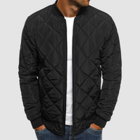 Herren Steppjacke Übergangsjacke | Leicht Gesteppt Klassisch – Schwarz