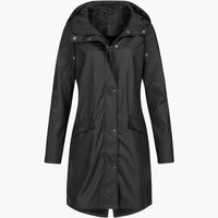Kapuzierter Parka mit Taschen für Damen – Schwarz