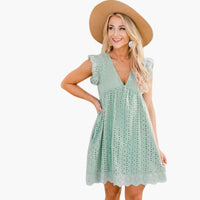Sommerkleid Damen - Freizeitkleid mit praktischen Taschen – Grün