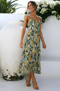 WALTRAUD - MAXIKLEID MIT DÜNNEN TRÄGERN – Grün