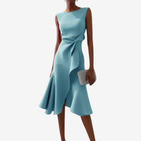 Bianca | Elegantes Midikleid mit modernem Schnitt – Blau