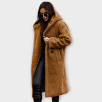 Janira – Kuscheliger Mantel mit Kapuze – Khaki