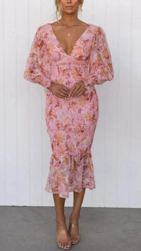 Millie | Wunderschönes Blumenkleid – Rosa