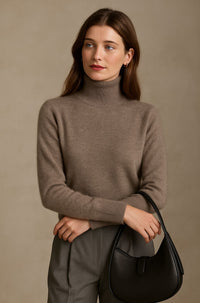 Ella | Damen Kaschmirpullover modern & komfortabel – Braun