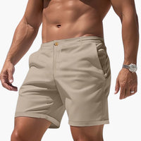 Herren Sommer Shorts mit Seitentaschen und Umschlagsäumen – Khaki