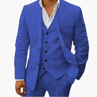 Herren Sommeranzug dreiteilig mit Weste Jacke und Hose – Marine
