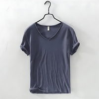 Boris V-Ausschnitt T-Shirt – Blau