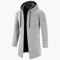 Malte | Herrenjacke Mit Kapuze Und Wattiertem Fleece – Hellgrau