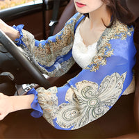 Rosemarie | Damen Chiffon Überwurf Schal Paisley – Chiffon Schal Paisley Damen 2026 – Blau