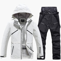 Zweiteiliges Ski Set für Unisex – Weiß / Schwarz