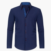 Marcel | Herrenhemd mit stilvollem Button-up – Marine
