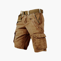 Sommer Cargo Shorts für Herren - Leichte Kurze Wanderhose mit Gürtel für Outdoor – Caramel